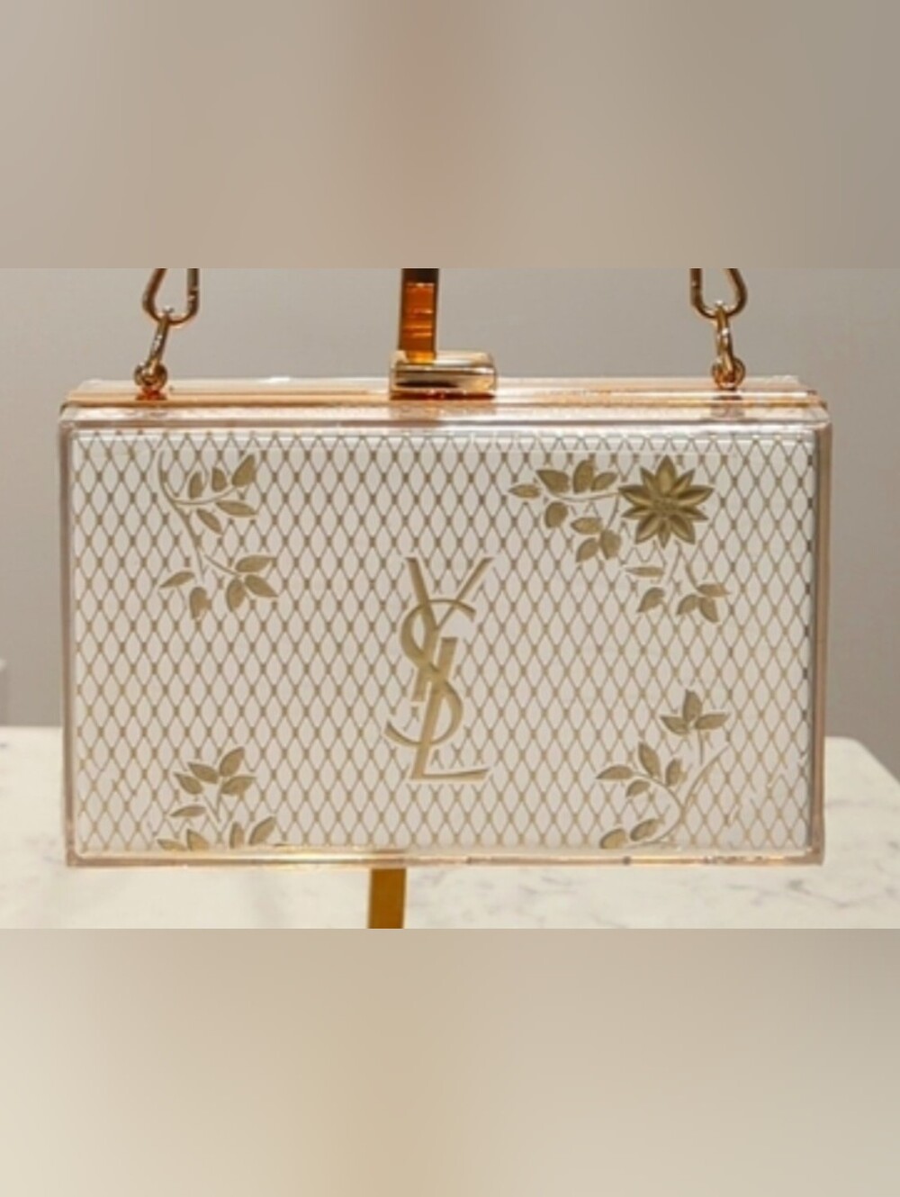 Upcycled YSL White Box Luxury Clutch